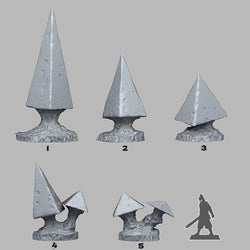 3D Printed Fantastic Plants and Rocks PYRAMID MUSHROOMS 28mm - 32mm D&D Wargaming (Online Only)