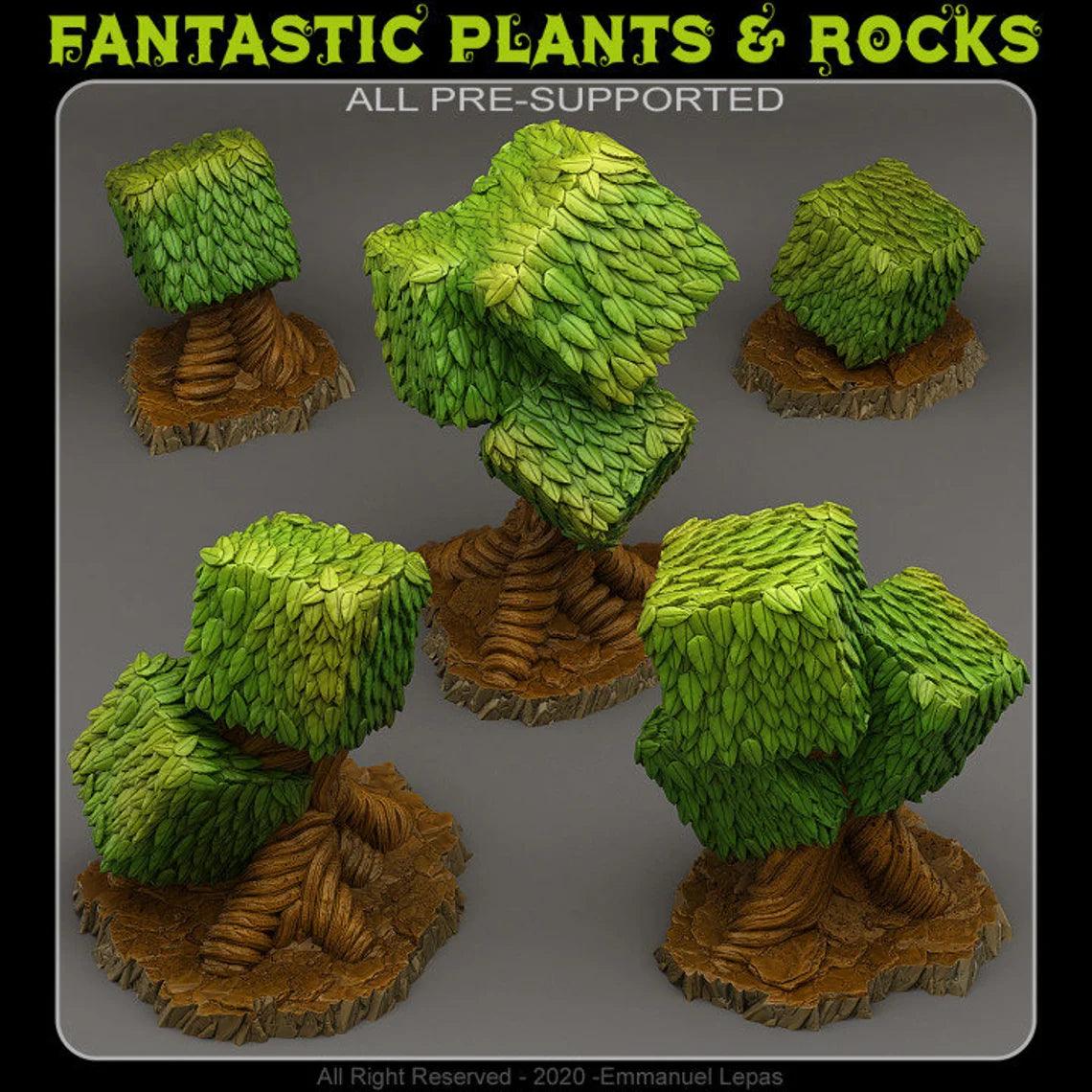 3D Printed Fantastic Plants and Rocks Red Queen's Trees 28mm - 32mm D&D Wargaming (Online Only)