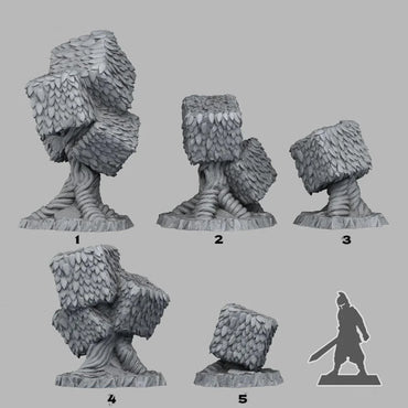 3D Printed Fantastic Plants and Rocks Red Queen's Trees 28mm - 32mm D&D Wargaming (Online Only)