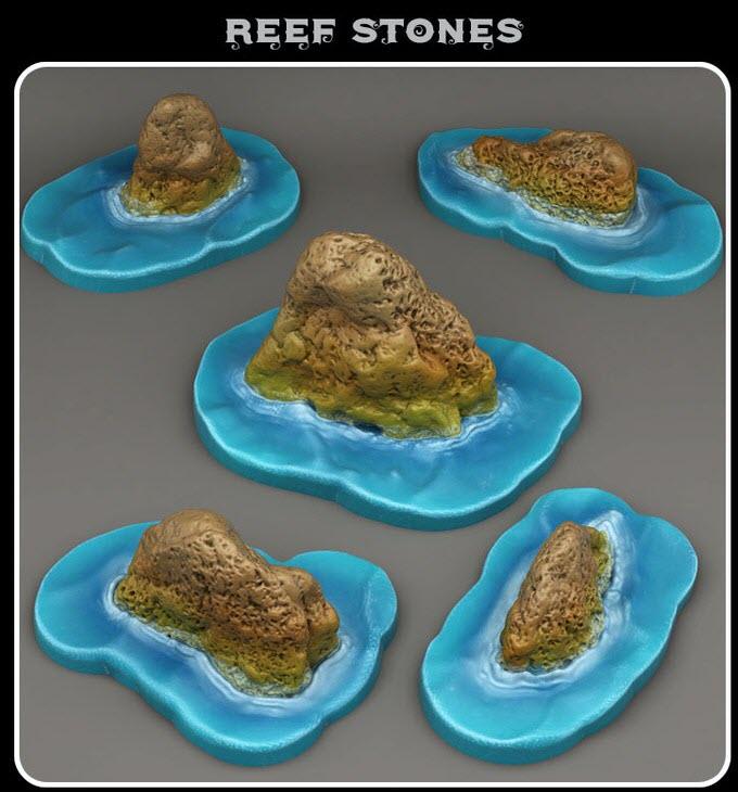 3D Printed Fantastic Plants and Rocks Reef Stones 28mm - 32mm D&D Wargaming (Online Only)