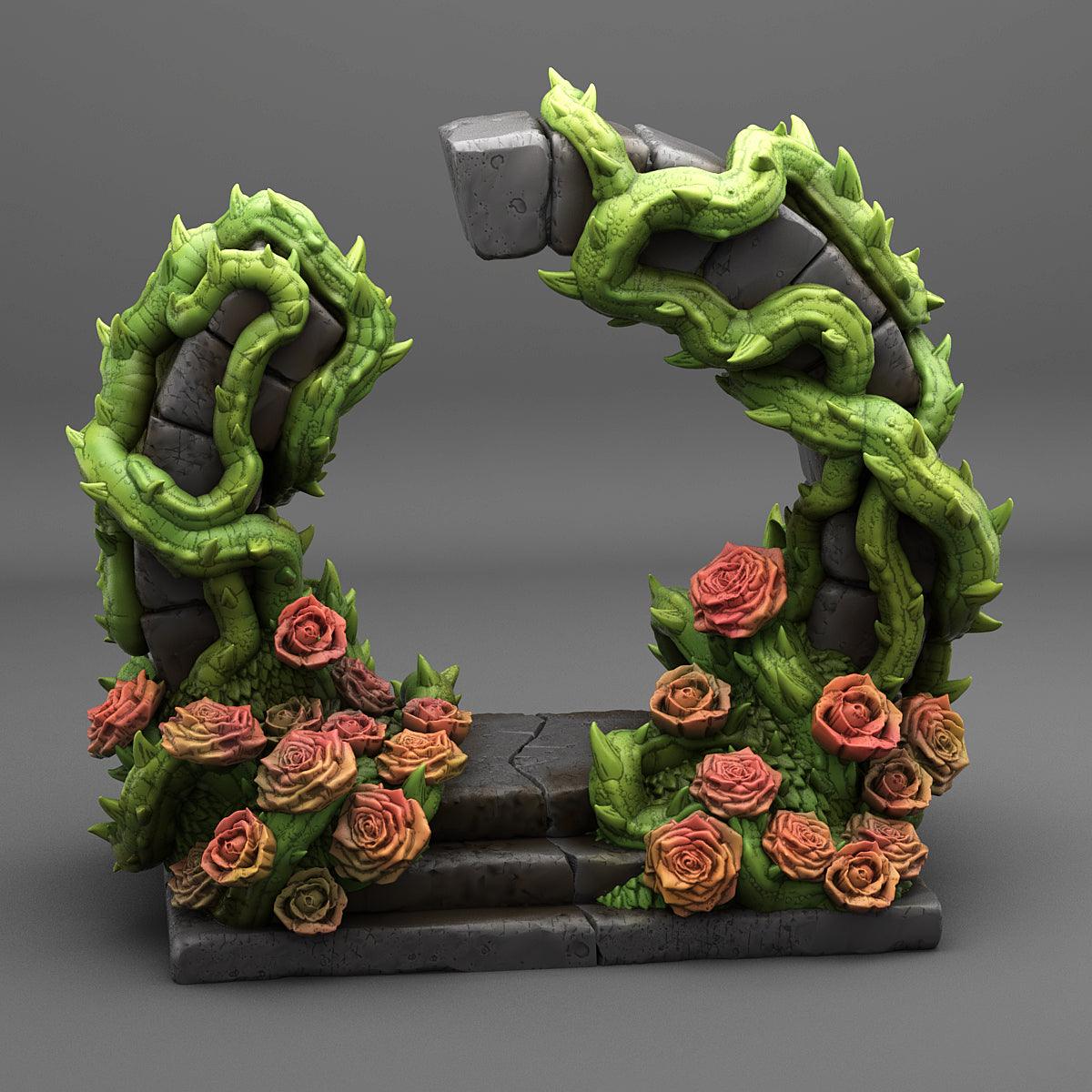 3D Printed Fantastic Plants and Rocks Rose Portal 28mm - 32mm D&D Wargaming (Online Only)