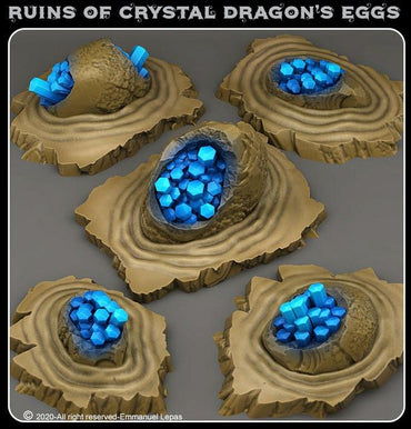 3D Printed Fantastic Plants and Rocks Ruins Of Crystal Dragon's Eggs 28mm - 32mm D&D Wargaming (Online Only)