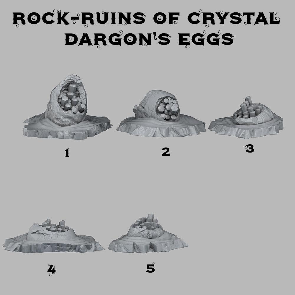 3D Printed Fantastic Plants and Rocks Ruins Of Crystal Dragon's Eggs 28mm - 32mm D&D Wargaming (Online Only)