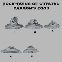 3D Printed Fantastic Plants and Rocks Ruins Of Crystal Dragon's Eggs 28mm - 32mm D&D Wargaming (Online Only)