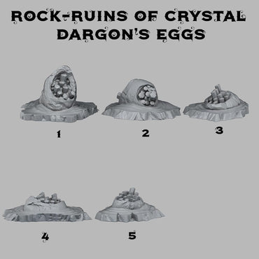 3D Printed Fantastic Plants and Rocks Ruins Of Crystal Dragon's Eggs 28mm - 32mm D&D Wargaming (Online Only)