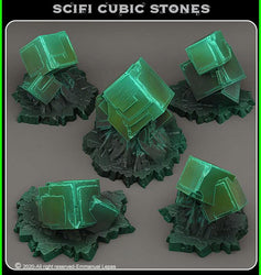 3D Printed Fantastic Plants and Rocks Scifi Cubic Stones 28mm - 32mm D&D Wargaming (Online Only)