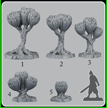 3D Printed Fantastic Plants and Rocks Scifi Unknown Flowers 28mm - 32mm D&D Wargaming (Online Only)