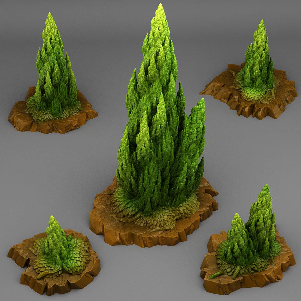 3D Printed Fantastic Plants and Rocks Spiraling Pine 28mm - 32mm D&D Wargaming (Online Only)