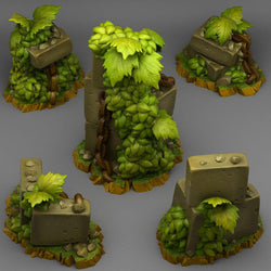 3D Printed Fantastic Plants and Rocks Spring Ruins 28mm - 32mm D&D Wargaming (Online Only)
