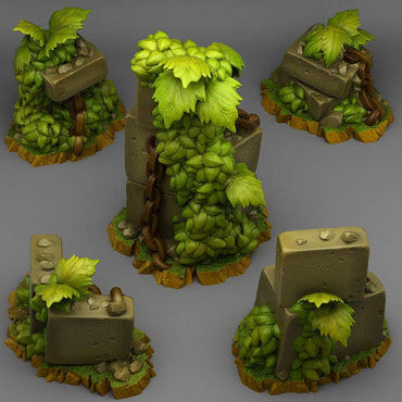 3D Printed Fantastic Plants and Rocks Spring Ruins 28mm - 32mm D&D Wargaming (Online Only)
