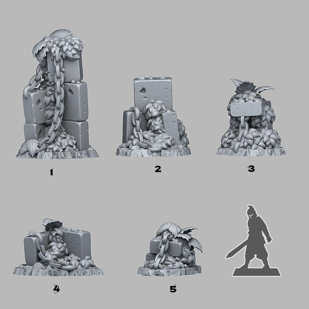 3D Printed Fantastic Plants and Rocks Spring Ruins 28mm - 32mm D&D Wargaming (Online Only)