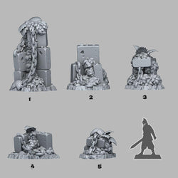 3D Printed Fantastic Plants and Rocks Spring Ruins 28mm - 32mm D&D Wargaming (Online Only)