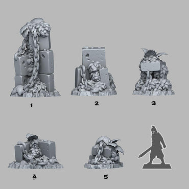3D Printed Fantastic Plants and Rocks Spring Ruins 28mm - 32mm D&D Wargaming (Online Only)