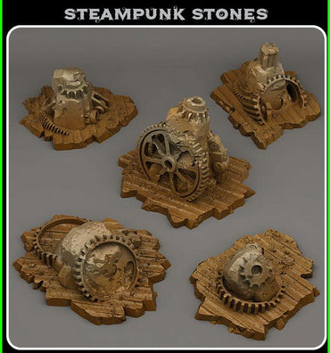 3D Printed Fantastic Plants and Rocks Steampunk Stones 28mm - 32mm D&D Wargaming (Online Only)