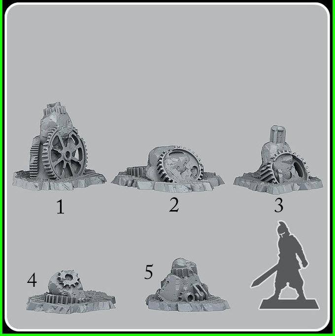 3D Printed Fantastic Plants and Rocks Steampunk Stones 28mm - 32mm D&D Wargaming (Online Only)