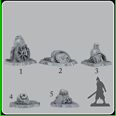 3D Printed Fantastic Plants and Rocks Steampunk Stones 28mm - 32mm D&D Wargaming (Online Only)
