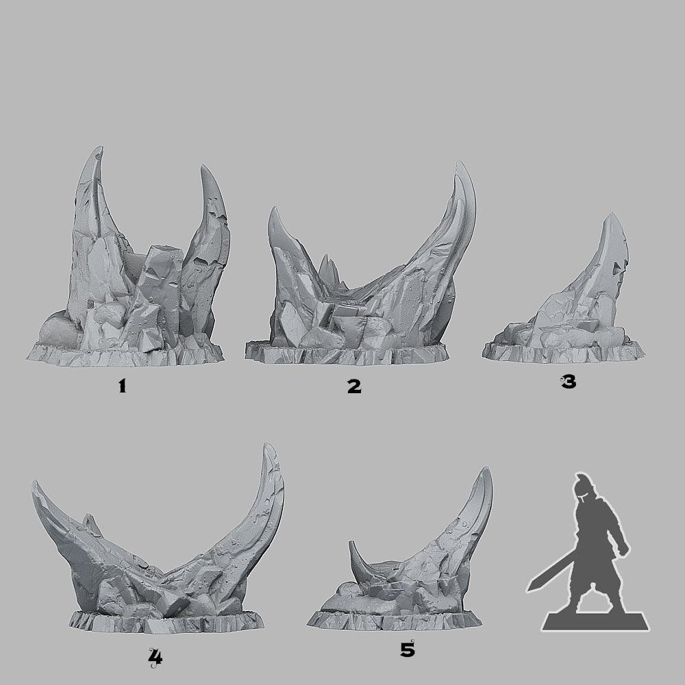 3D Printed Fantastic Plants and Rocks STONES FROM HELL 28mm - 32mm D&D Wargaming (Online Only)