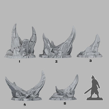 3D Printed Fantastic Plants and Rocks STONES FROM HELL 28mm - 32mm D&D Wargaming (Online Only)