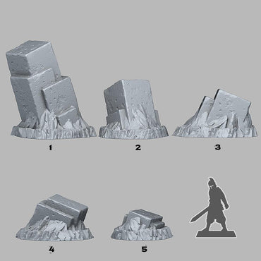 3D Printed Fantastic Plants and Rocks Sugarcube Pillars 28mm - 32mm D&D Wargaming (Online Only)