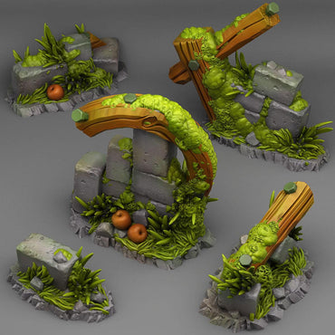 3D Printed Fantastic Plants and Rocks Summer Ruins 28mm - 32mm D&D Wargaming (Online Only)