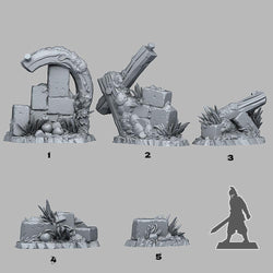 3D Printed Fantastic Plants and Rocks Summer Ruins 28mm - 32mm D&D Wargaming (Online Only)