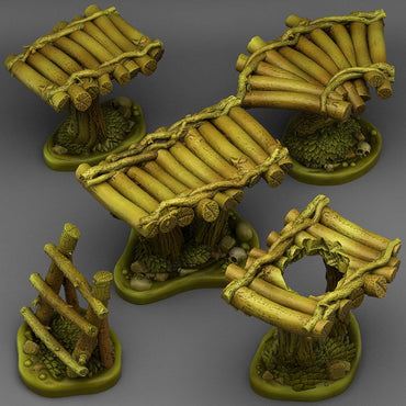 3D Printed Fantastic Plants and Rocks Swamp Modular Bridges 28mm - 32mm D&D Wargaming (Online Only)