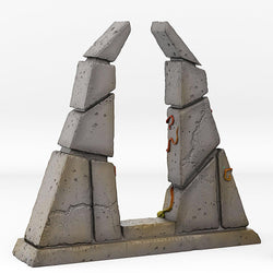 3D Printed Fantastic Plants and Rocks Temple Portal With Its Green Fire Effect 28mm - 32mm D&D Wargaming (Online Only)