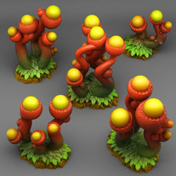3D Printed Fantastic Plants and Rocks Tentacle Acorn Plants 28mm - 32mm D&D Wargaming (Online Only)