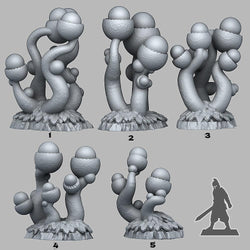 3D Printed Fantastic Plants and Rocks Tentacle Acorn Plants 28mm - 32mm D&D Wargaming (Online Only)