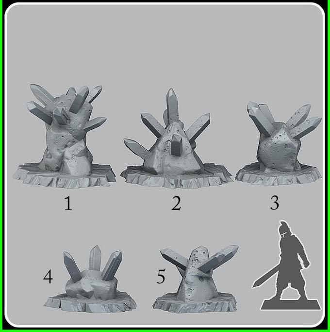 3D Printed Fantastic Plants and Rocks Trap Rocks 28mm - 32mm D&D Wargaming (Online Only)