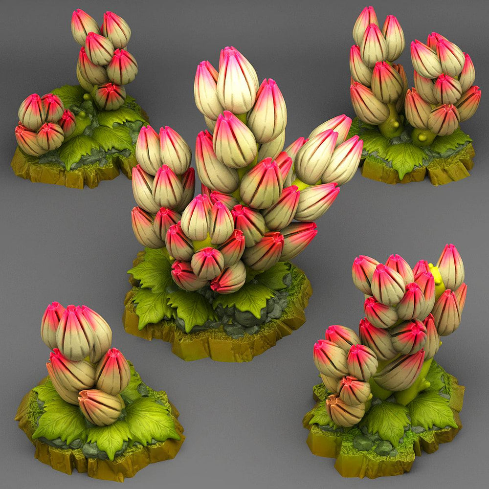 3D Printed Fantastic Plants and Rocks Tropical Flowers 28mm - 32mm D&D Wargaming (Online Only)