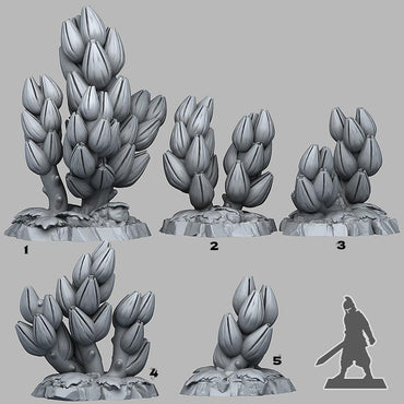 3D Printed Fantastic Plants and Rocks Tropical Flowers 28mm - 32mm D&D Wargaming (Online Only)