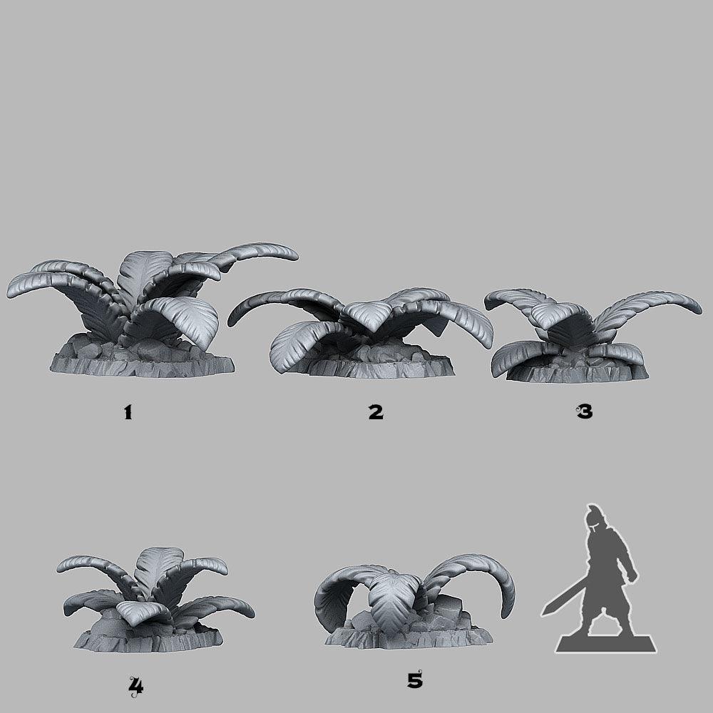 3D Printed Fantastic Plants and Rocks Tropical Island Plants 28mm - 32mm D&D Wargaming (Online Only)