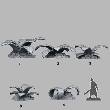 3D Printed Fantastic Plants and Rocks Tropical Island Plants 28mm - 32mm D&D Wargaming (Online Only)