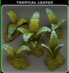3D Printed Fantastic Plants and Rocks Tropical Leaves 28mm - 32mm D&D Wargaming (Online Only)
