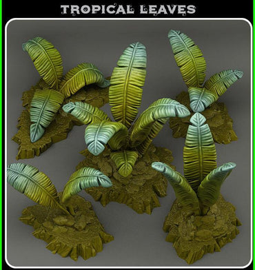 3D Printed Fantastic Plants and Rocks Tropical Leaves 28mm - 32mm D&D Wargaming (Online Only)