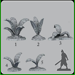 3D Printed Fantastic Plants and Rocks Tropical Leaves 28mm - 32mm D&D Wargaming (Online Only)