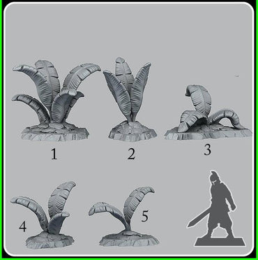 3D Printed Fantastic Plants and Rocks Tropical Leaves 28mm - 32mm D&D Wargaming (Online Only)