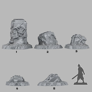 3D Printed Fantastic Plants and Rocks TROPICAL RUINS 28mm - 32mm D&D Wargaming (Online Only)