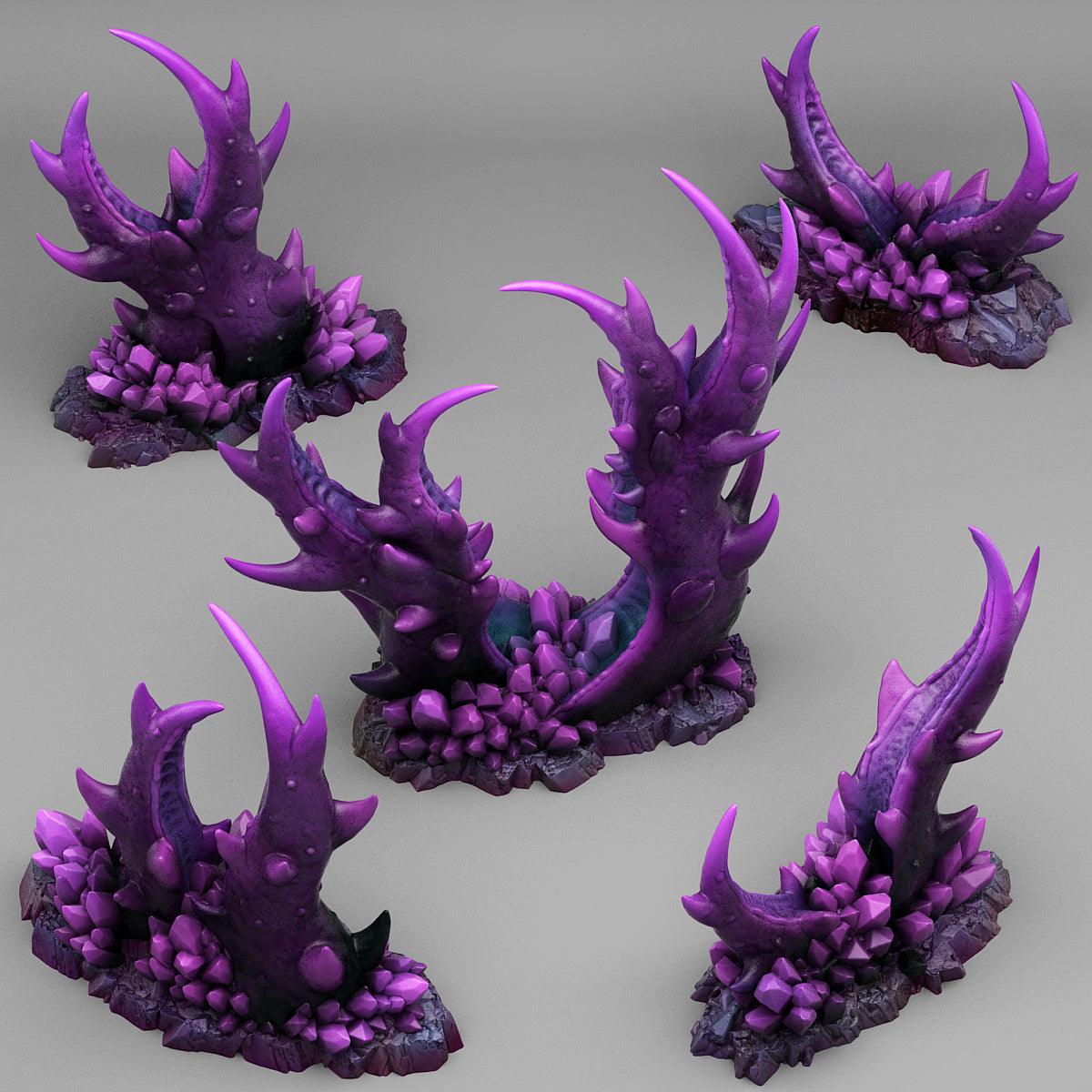 3D Printed Fantastic Plants and Rocks Underdark Claws Plants 28mm - 32mm D&D Wargaming (Online Only)