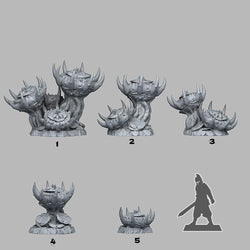 3D Printed Fantastic Plants and Rocks Underdark Flowers 28mm - 32mm D&D Wargaming (Online Only)