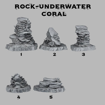 3D Printed Fantastic Plants and Rocks Underwater Coral 28mm - 32mm D&D Wargaming (Online Only)