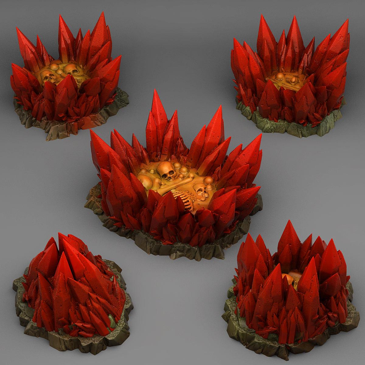 3D Printed Fantastic Plants and Rocks Vampiric Crystals 28mm - 32mm D&D Wargaming (Online Only)