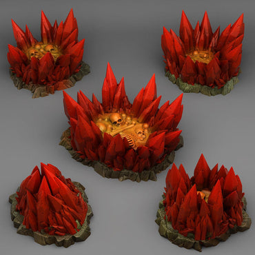 3D Printed Fantastic Plants and Rocks Vampiric Crystals 28mm - 32mm D&D Wargaming (Online Only)