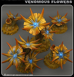 3D Printed Fantastic Plants and Rocks Venomous Flowers 28mm - 32mm D&D Wargaming (Online Only)