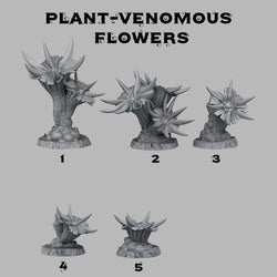 3D Printed Fantastic Plants and Rocks Venomous Flowers 28mm - 32mm D&D Wargaming (Online Only)