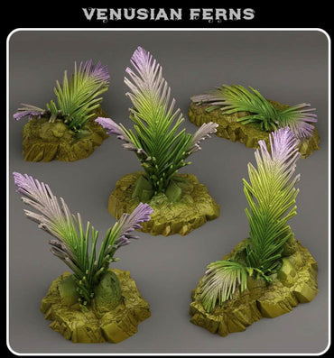 3D Printed Fantastic Plants and Rocks Venusian Ferns 28mm - 32mm D&D Wargaming (Online Only)