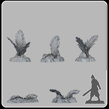 3D Printed Fantastic Plants and Rocks Venusian Ferns 28mm - 32mm D&D Wargaming (Online Only)