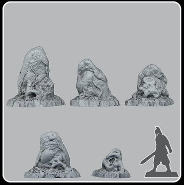 3D Printed Fantastic Plants and Rocks War of the Worlds Stones 28mm - 32mm D&D Wargaming (Online Only)
