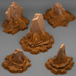 3D Printed Fantastic Plants and Rocks Wasteland Shale 28mm - 32mm D&D Wargaming (Online Only)